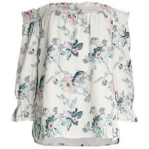 Ava & Aiden cream floral off shoulder top NWT